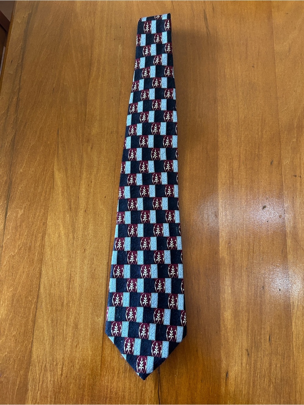 Vintage Pierre Cardin Silk Tie Black, Burgundy